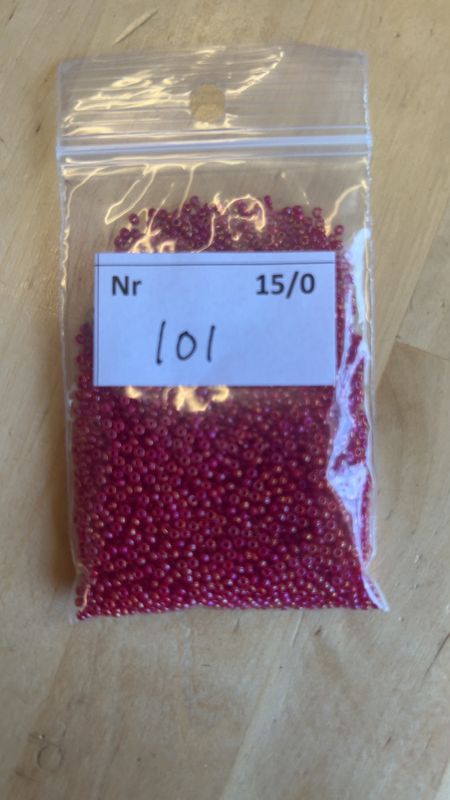 Mini 101 - Rød ugjennomsiktig med aurora boralis glans