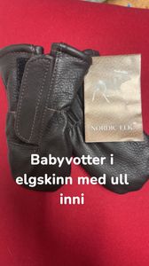 Hovedbilde Baby votter i skinn med ull